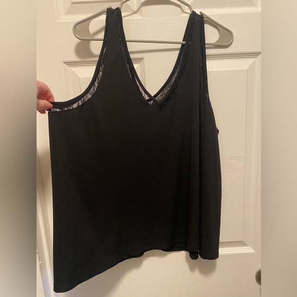 torrid Studio Crepe Jersey Lace Inset Double V-Neck Tank - Picture 13 of 13